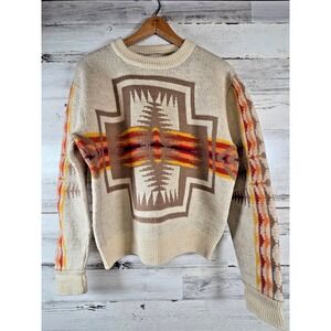 VINTAGE PENDLETON SZ SMALL 100% VIRGIN WOOL HIGH GRADE WESTERN WEAR SWEATER